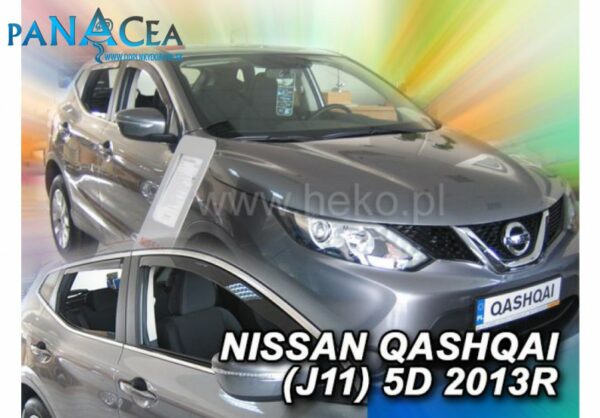 Deflektory - Protiprievanové plexi Nissan Qashqai 5D 2013 - 2021 (+zadné)