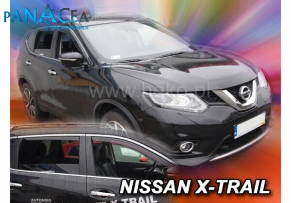 Deflektory - protiprievanové plexi Nissan X-Trail (T32) 5D 2013 - 2022 (+zadné)