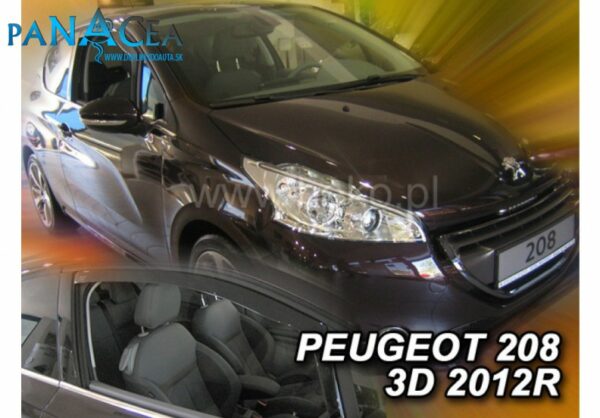 Deflektory - protiprievanové plexi Peugeot 208 3D 2012 - 2019