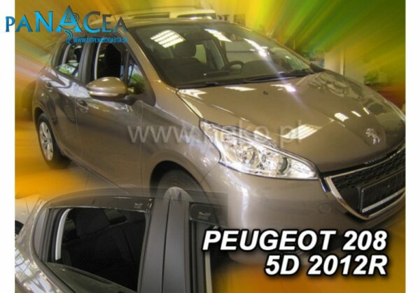 Deflektory - protiprievanové plexi Peugeot 208 5D 2012 - 2019 (+zadné)