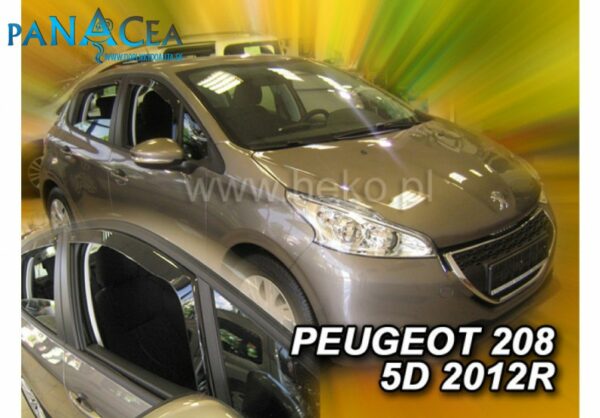 Deflektory - protiprievanové plexi Peugeot 208 5D 2012 - 2019