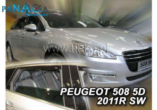 Deflektory - protiprievanové plexi Peugeot 508 Combi od 2011 (+zadné)