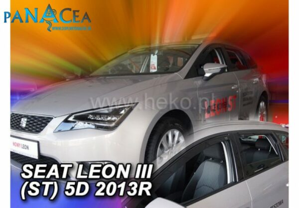 Deflektory - protiprievanové plexi Seat Leon ST 5D 2014 - 2020 (+zadné)