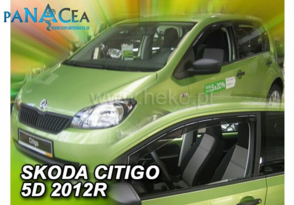 Deflektory - protiprievanové plexi Škoda Citigo 5D od 2012