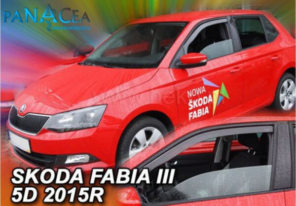 Deflektory - Protiprievanové plexi Škoda Fabia III HTB, Combi 5D od 2014