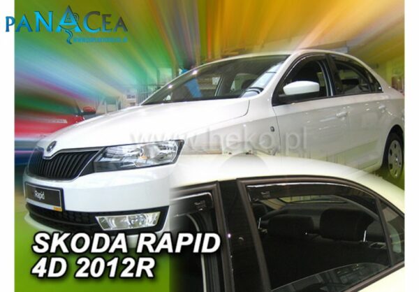 Deflektory - protiprievanové plexi Škoda Rapid 5D od 2012 (+zadné)