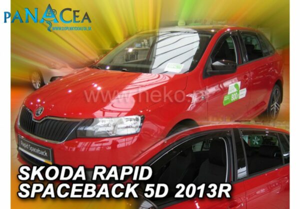 Deflektory - protiprievanové plexi Škoda Rapid Spaceback 5D od 2012 (+zadné)