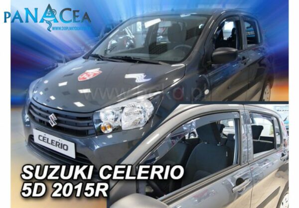 Deflektory - protiprievanové plexi Suzuki Celerio 5D od 2015 (+zadné)