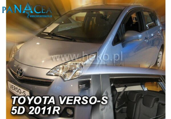Deflektory - protiprievanové plexi Toyota Verso S 5D od 2011 (+zadné)