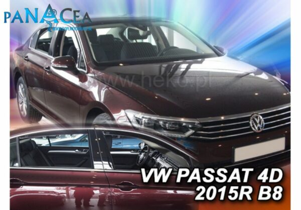 Deflektory - protiprievanové plexi VW Passat  B8 Sedan od 2014 (+zadné)