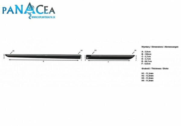 Lišty dverí Ford Kuga SUV 2013 - 2019