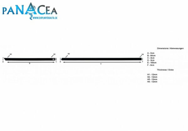 Lišty dverí Kia Rio sedan 2012 - 2017