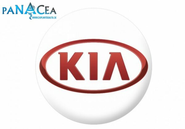 Samolepka na stredy kolies živicová 4ks - KIA biela s červeným logom (C13) priem. 5,5cm